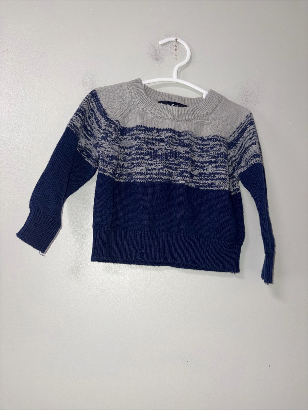 Happy Fella Navy Gray Color Block Pullover Sweater Boys 18M